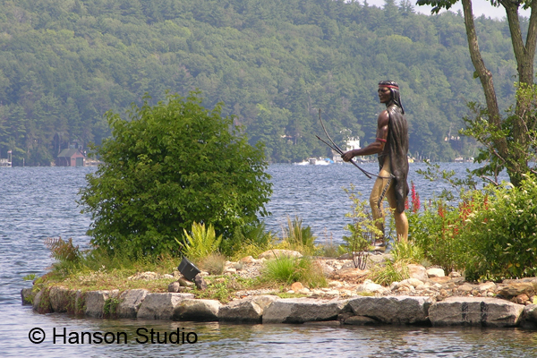 Meredith, NH - Indian Island - Summer - Close-up with Flowers